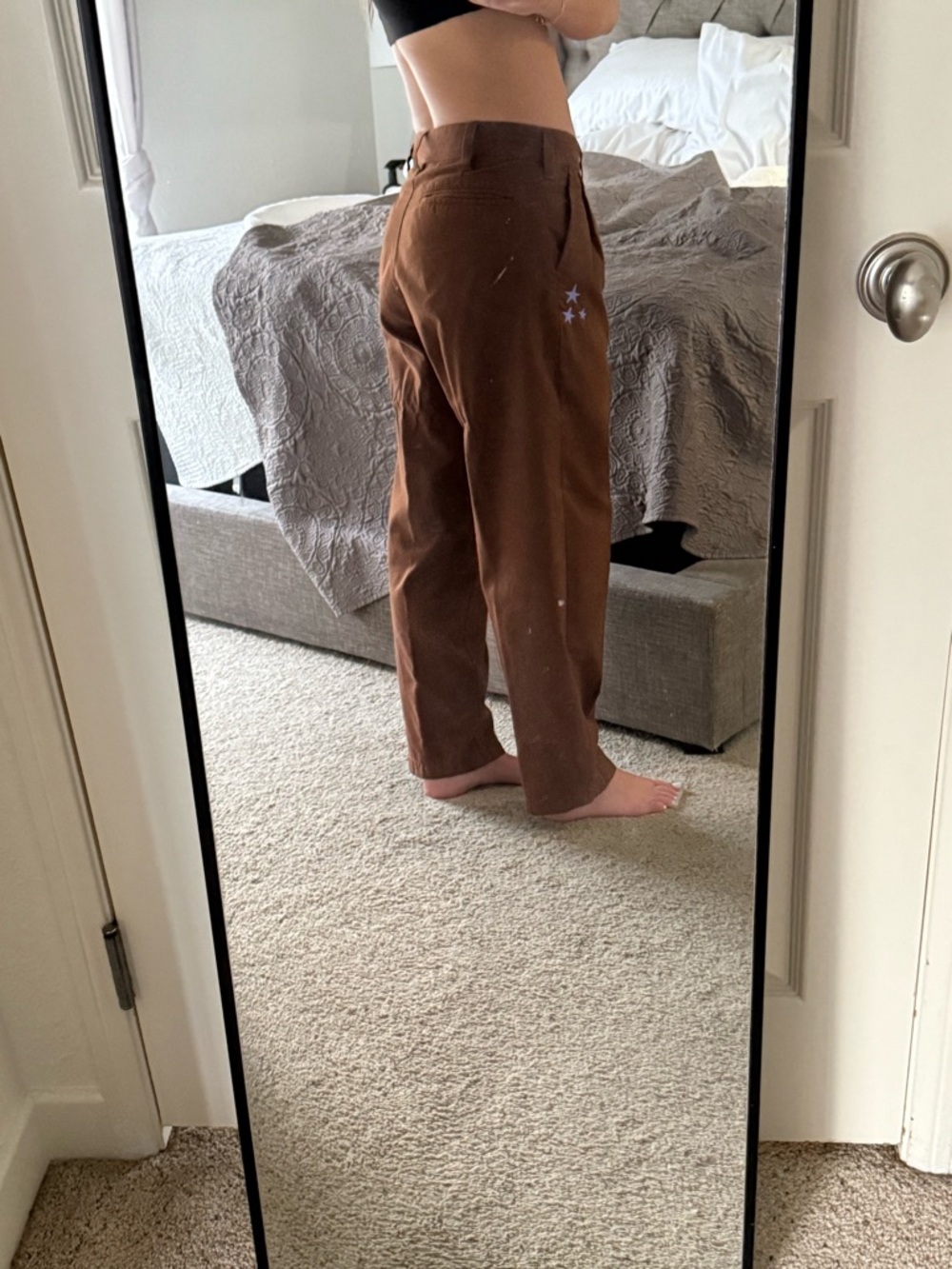 Obey Men's Brown Chinos with Blue Star Embroidery - Picture 2 of 7